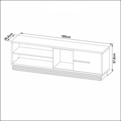 Rack Tv 42" Com 1 Porta Cr45008 Natural/Off White