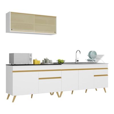 Cozinha Compacta Veneza Gw Mp2077 Armário E Balcão Branca