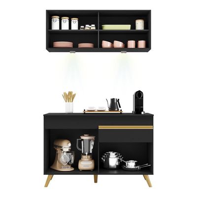 Cozinha Compacta 2 Peças Com Leds Veneza Up Multimóveis