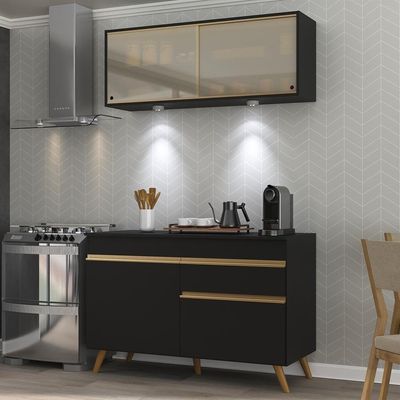 Cozinha Compacta 2 Peças Com Leds Veneza Up Multimóveis