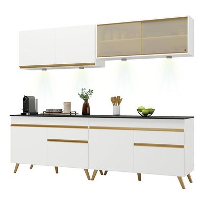 Cozinha Compacta 4 Peças Com Leds Veneza Up Multimóveis