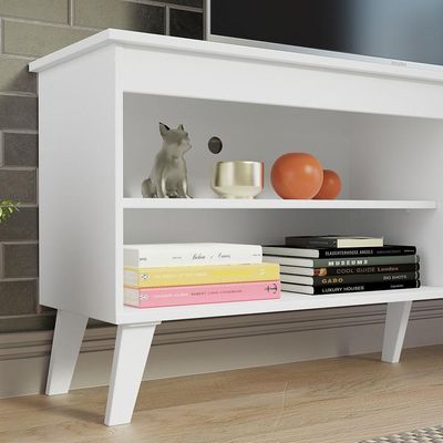Rack P/Tv Até 65 Polegadas Com Pés Branco Turim Madesa