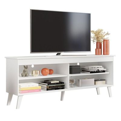 Rack P/Tv Até 65 Polegadas Com Pés Branco Turim Madesa