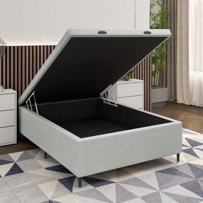 Base Cama Box Baú Casal Para Colchão 138x188cm Multimóveis Cr35239 Cinza