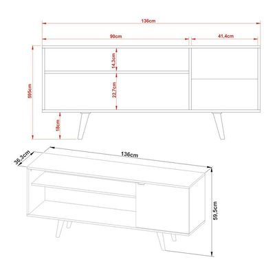 Rack Tv 42" Retrô Com 1 Porta Multimóveis Cr45205