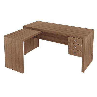Mesa Escritório De Canto Multimóveis Vcr25016 Amêndoa