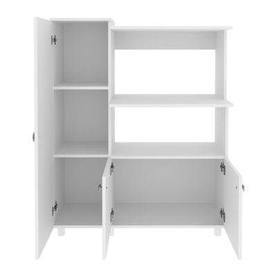 Balcão Multiuso Para Forno E Micro-ondas Com 3 Portas Multimóveis Cr20341 Branco