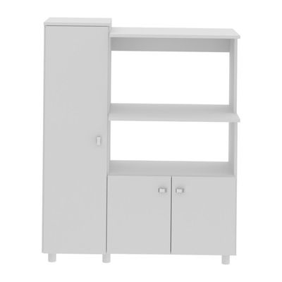 Balcão Multiuso Para Forno E Micro-ondas Com 3 Portas Multimóveis Cr20341 Branco