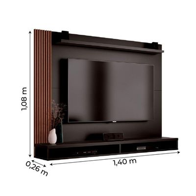 Painel TV Até 50" Dijon Ripado Preto