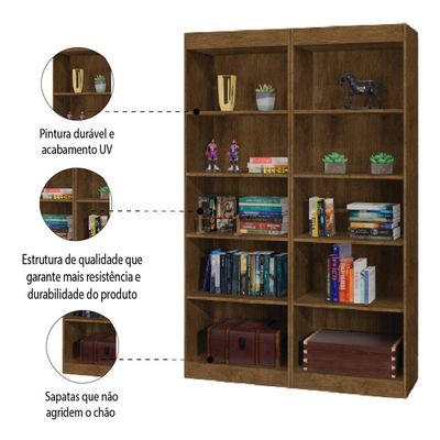 Estante Livreiro Multi 8 Prateleiras 1,71m Office Jequitiba J&a Jequitibá