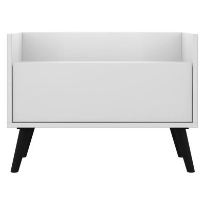 Gabinete Armário Banheiro 60 Cm com Pés Retrô Branco Preto