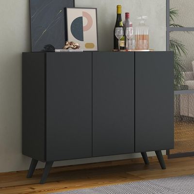 Aparador Buffet 3 Portas Multimóveis V1009 Preto