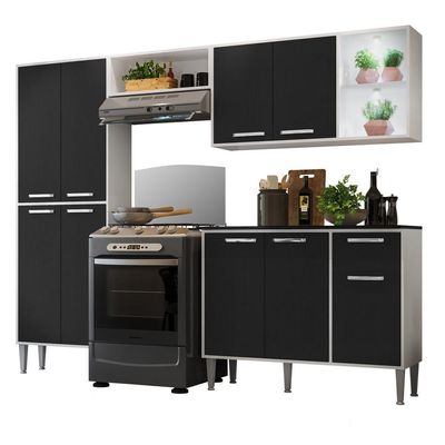 Cozinha Completa Compacta Branca/preta