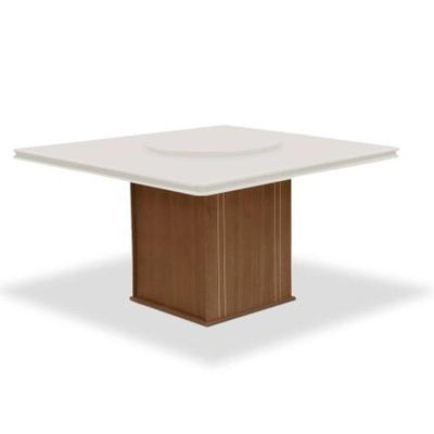 Mesa Amsterdã Tampo Giratório Dobuê Cedro / Off White