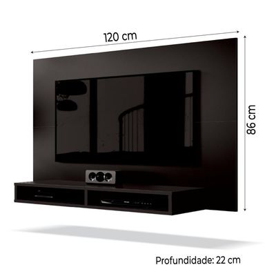 Painel Para Tv Até 42 Polegadas 1,20m Fox New Preto Preto