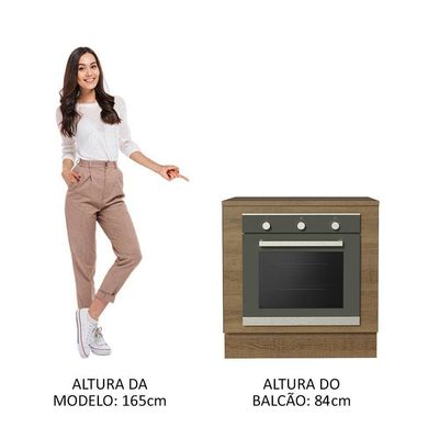 Balcão Para Forno 80 X 60 Cm Com Tampo Rustic