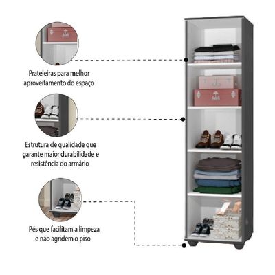 Armário Multiuso Lavanderia Sofia Preto