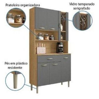 Armário Cozinha Completa Golden 6 Portas 1 Gaveta
