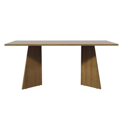 Mesa Jantar Retangular Tampo Madeira Rustic-Crema