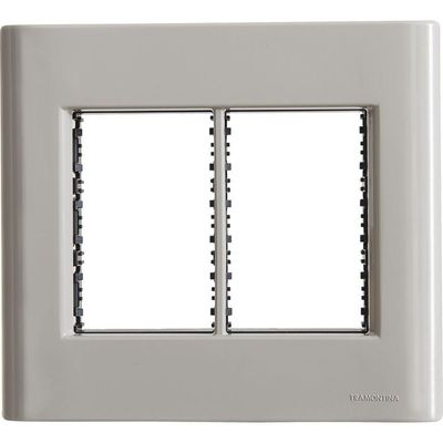 Placa 6 Postos 4x4 Tramontina Giz Fendi Soft Touch Com Suporte