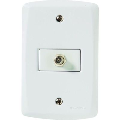 Conjunto 4x2 Com 1 Tomada Tv-sat Coaxial Tramontina Lux2 Branco