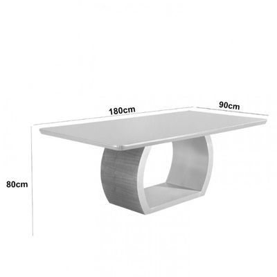 Mesa Para Sala De Jantar Ellis 180cm Madeira Moderna Mobília Cinamomo Com Champanhe-cinamomo Imbuia