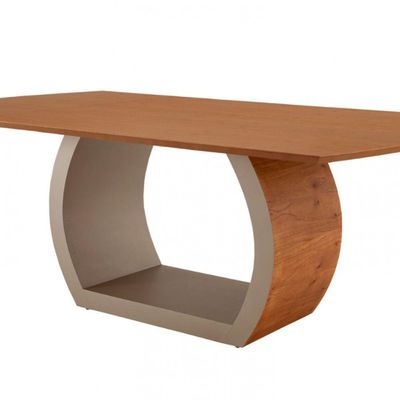 Mesa Para Sala De Jantar Ellis 180cm Madeira Moderna Mobília Cinamomo Com Champanhe-cinamomo Imbuia