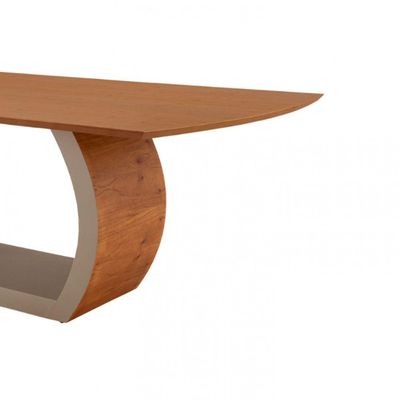 Mesa Para Sala De Jantar Ellis 180cm Madeira Moderna Mobília Cinamomo Com Champanhe-cinamomo Imbuia