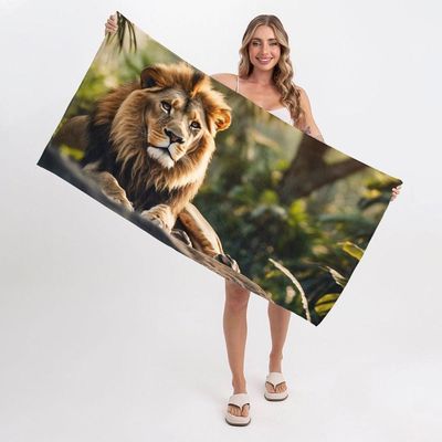Toalha De Praia Glamorous Lion  criativas e clássicas