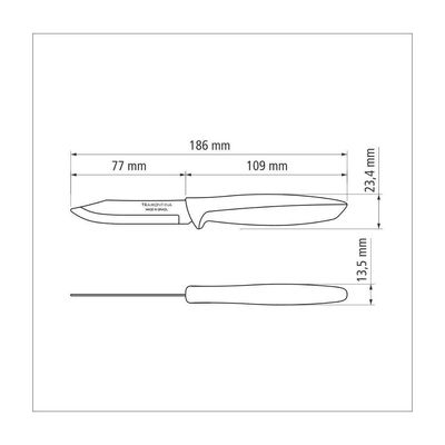 Faca Para Legumes E Frutas Tramontina Plenus Com Lamina Em Aço Inox E Cabo De Polipropileno