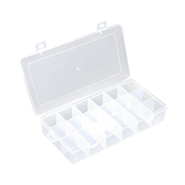 Organizador Plástico com 18 Divisórias 23,5x12x4,5cm Translúcido Cores Diversas - Item Sortido
