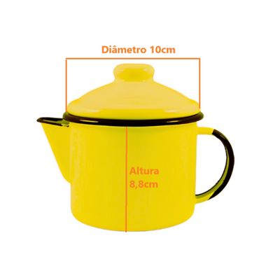 Bule para chá 10 Esmaltado Amarelo 600 ml - Ewel
