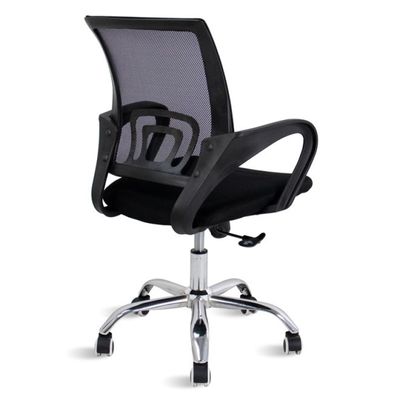 Kit 6 Cadeiras De Rodízios Escritório Home Office Telinha Preto