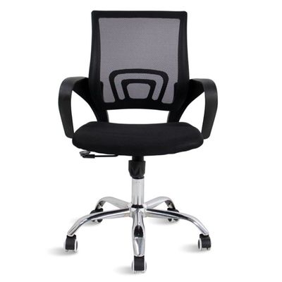 Kit 6 Cadeiras De Rodízios Escritório Home Office Telinha Preto