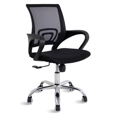 Kit 6 Cadeiras De Rodízios Escritório Home Office Telinha Preto