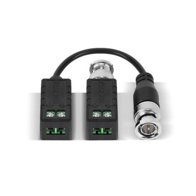 Kit 04 Balun Passivo Transmissor De Vídeo Cftv 4K Com Borne Intelbras VB 500 P Acessório Conector Para Câmeras De Segurança