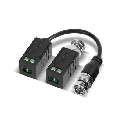 Kit 04 Balun Passivo Transmissor De Vídeo Cftv 4K Com Borne Intelbras VB 500 P Acessório Conector Para Câmeras De Segurança
