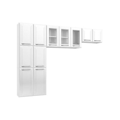 Cozinha Compacta Topázio 3 Peças (2 Armários + 1 Paneleiro) Cpt123 Branco/preto - Telasul