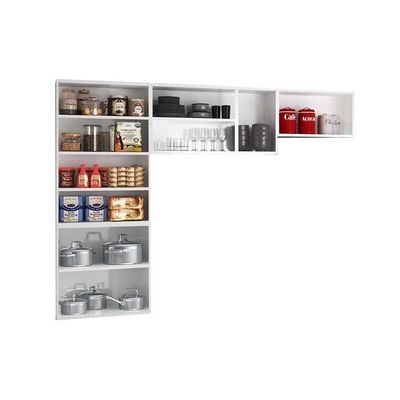 Cozinha Compacta Topázio 3 Peças (2 Armários + 1 Paneleiro) Cpt123 Branco/preto - Telasul