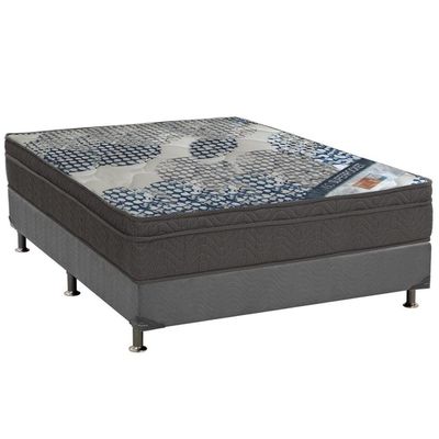 Cama Box Viúva: Colchão Molas Ensacadas Ortobom Superpocket Iso Firme + Base Crc Suede Gray(128X188)