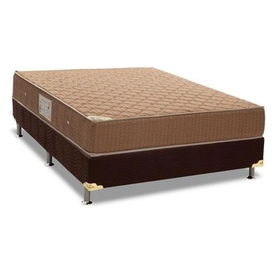 Cama Box Casal Colchão Molas Bonnel Ortobom Hotelaria Nanolastic Orthotel Spring+Base Brown(138X188)