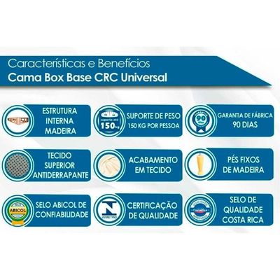 Cama Box Baú Queen: Colchão Anatômico Ortobom D33 / Ep Iso 100 Ultra Firme + Base White(158X198)