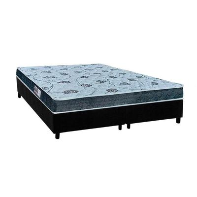 Cama Box King: Colchão Ortopédico Orthoflex D45/Ep Cecina + Base Crc Suede Black(193X203)
