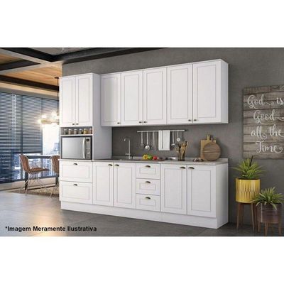 Paneleiro De Cozinha Americana C/ 2 Portas E 2 Gavetas (1 Forno) 71,5cm Branco - Henn