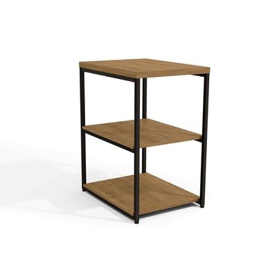 Mesa Lateral P/ Sala Industrial Li004 C/ 3 Prateleiras Freijo/preto - Kappesberg