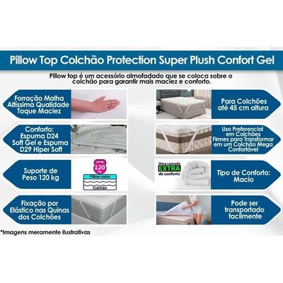 Pillow Top Colchão Queen Protection Super Plush Confort (158x198) - Probel