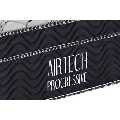 Cama Box Queen: Colchão Molas Bonnel Ortobom Nanolastic Airtech Progressive + Base Black(158X198)