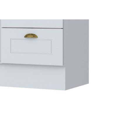 Balcão De Cozinha Modulado Americana 2 Portas E 3 Gavetas P/ Pia 120cm S/tampo Branco - Henn
