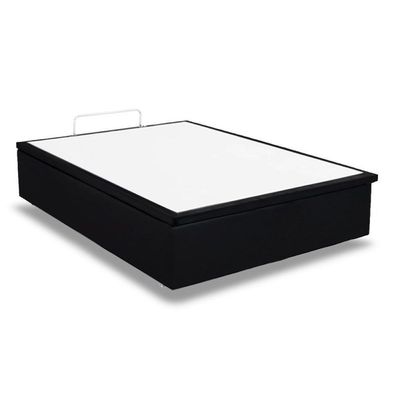 Cama Box Baú Queen Universal Suede Nero Black (158x198x35) - Ortobom