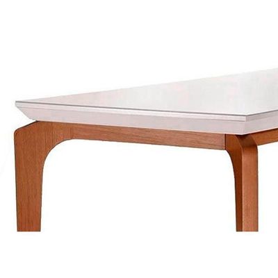 Mesa De Sala Jantar Londrina + Tampo Madeirado Vidro 180x90cm Imbuia - Rufato